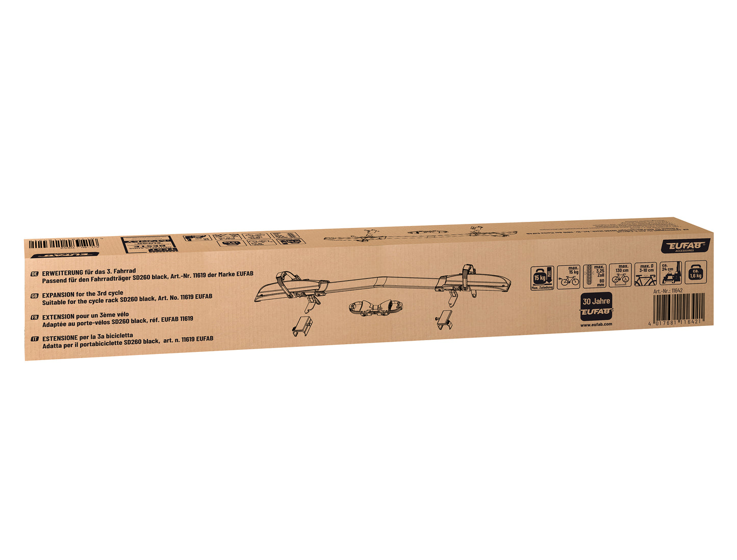 EUFAB - Extension 3ème vélo pour SD260 Black